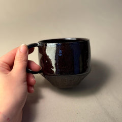 Handmade Stoneware Coffee Mug: Rustic Ceramic Pottery, Artisan Tea Cup