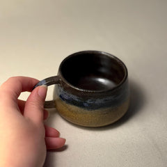 Handmade Stoneware Espresso Cup: Ocean Glaze Coastal Ceramic Mug
