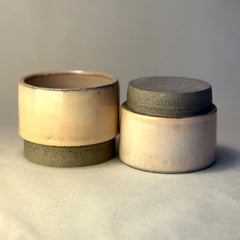 Handmade Stoneware Cup – 150ml / 5oz Small Ceramic Mug – Minimalist Beige Pottery Tasting Cup