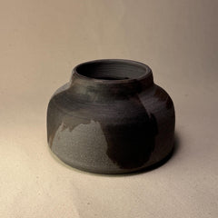 Matte Black Ceramic Vase – Handmade Stoneware Pottery for Minimalist Home Decor