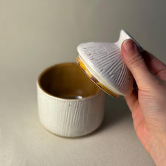 Handmade Ceramic Jar with Lid: Jewellery Box - Kitchen Storage -Ceramic Coffee Mug