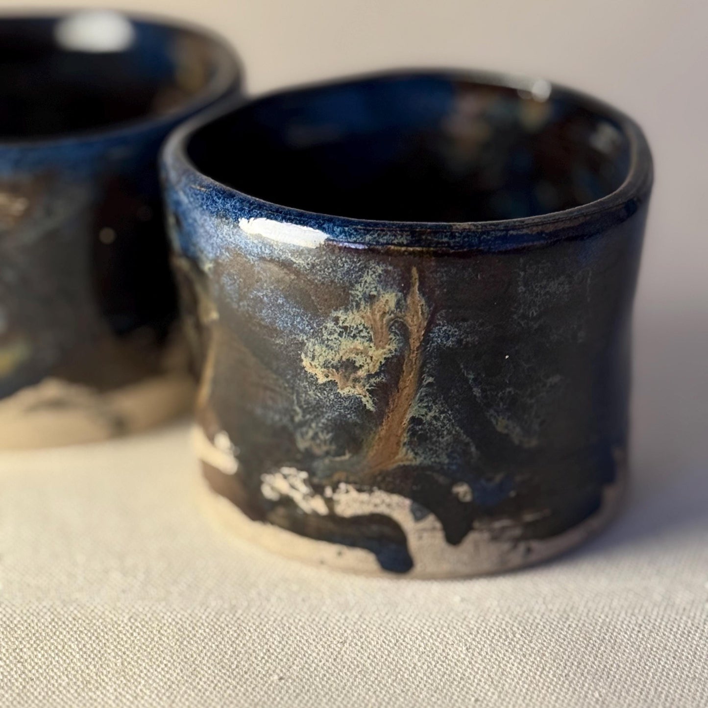 Espresso Cup Set – Rustic Stoneware Mini Mugs, Wheel Thrown Ceramic Coffee Shot Duo