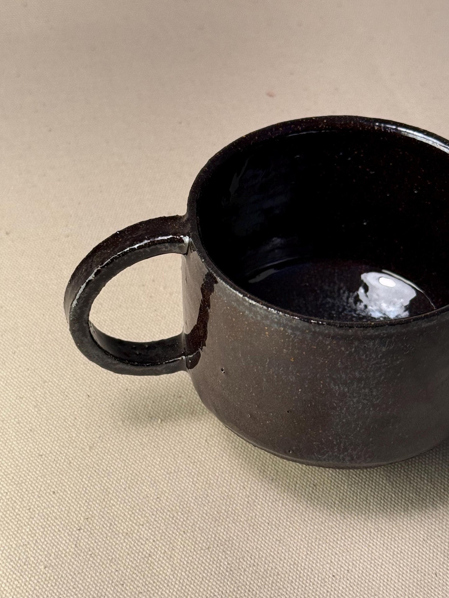 Handmade Stoneware Coffee Mug: Rustic Ceramic Pottery, Artisan Tea Cup