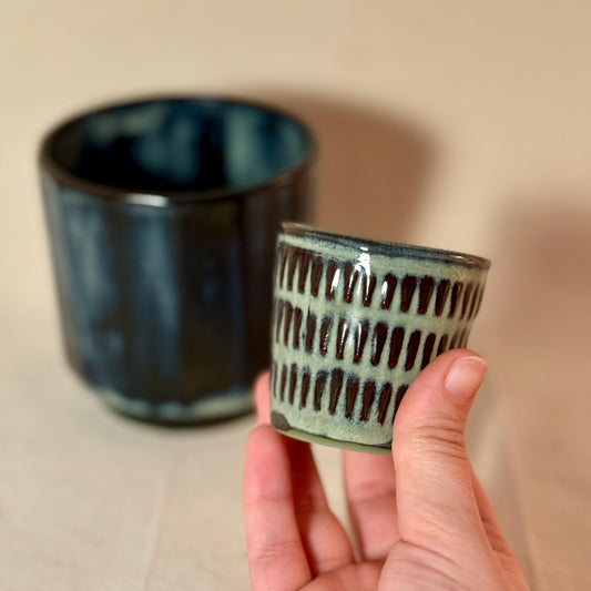 Handmade Stoneware Coffee Mug Set | Espresso & 10 oz ( 300ml) Cup Pair