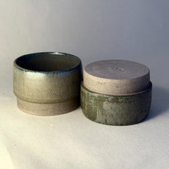 Handmade Stoneware Cup – 150ml / 5oz Small Green Ceramic Mug – Minimalist Pottery Tasting Cup