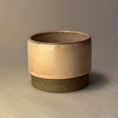 2-Piece Stoneware Cup Set – 150ml / 5oz Green & Beige Ceramic Cups – Minimalist Pottery Espresso Duo