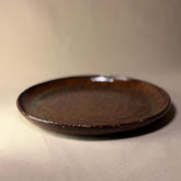 Rustic Handmade Stoneware Dinner Plate – Earthy Brown & Green Glaze