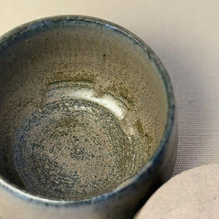 Handmade Stoneware Cup – 150ml / 5oz Small Green Ceramic Mug – Minimalist Pottery Tasting Cup