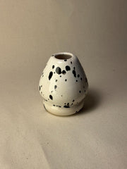 Handmade Ceramic Matcha Whisk Holder • Stoneware • Minimalist Black Splashed Glaze • Chasen Stand