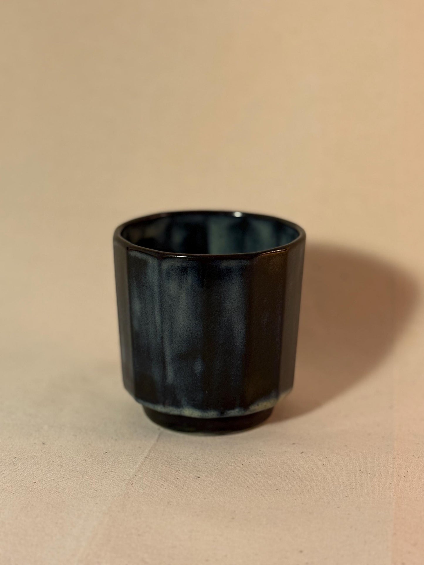 Handmade Dark Blue Stoneware Mug | Minimalist Ceramic Tea Cup 300 ml - 10 oz