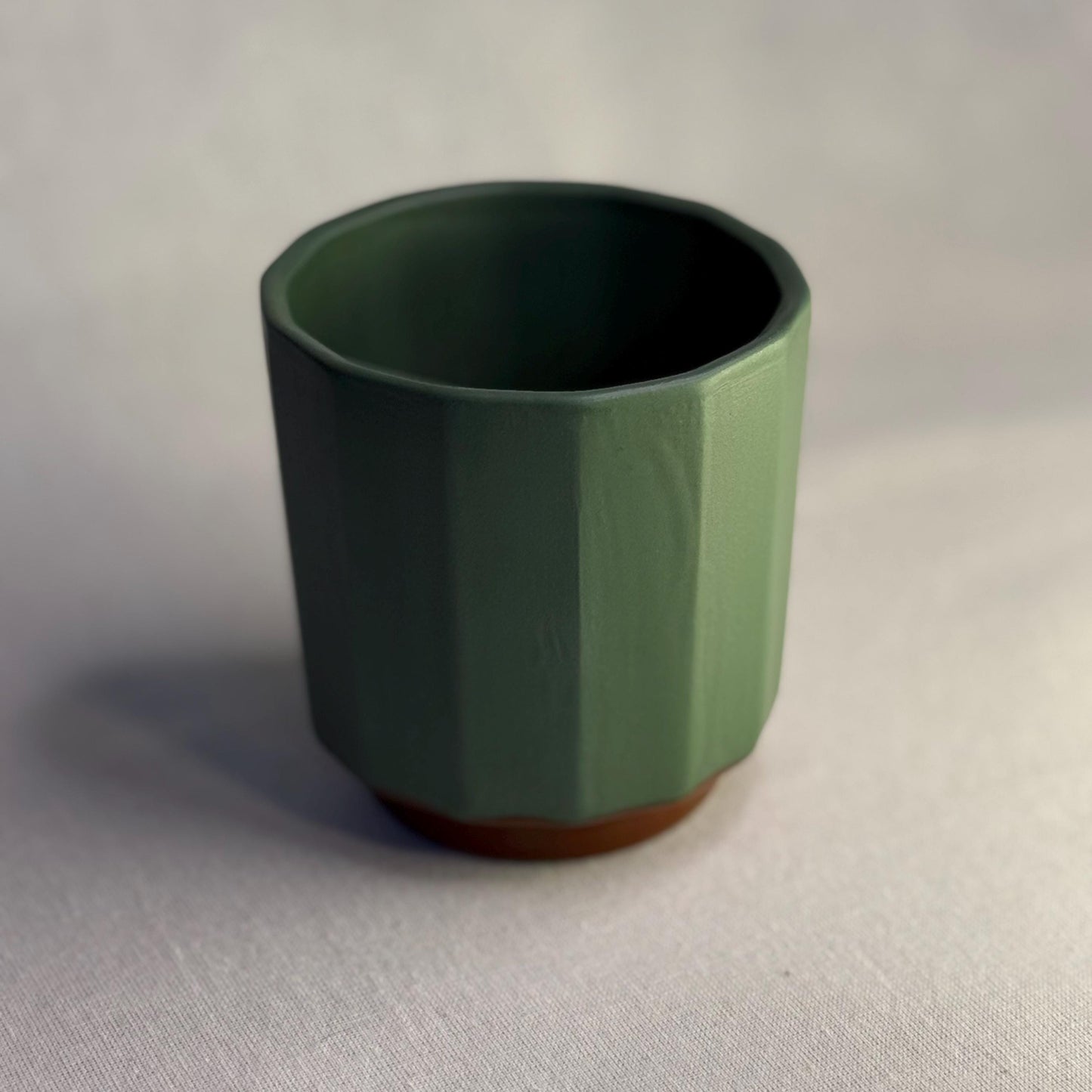 Handmade Green Ceramic Cup – 300 ml Stoneware Tumbler (10 oz)