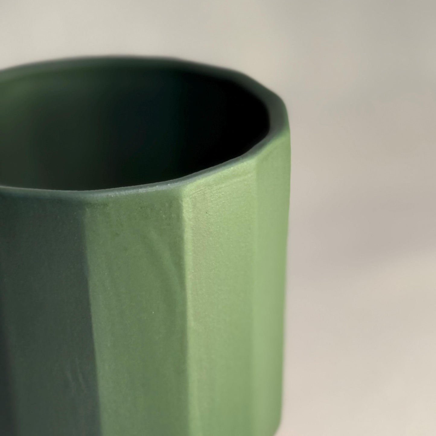 Handmade Green Ceramic Cup – 300 ml Stoneware Tumbler (10 oz)
