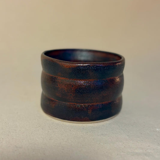 Handmade Stoneware Coffee Mug: Rustic Cedar Burn Ceramic Cup 220ml - 8oz