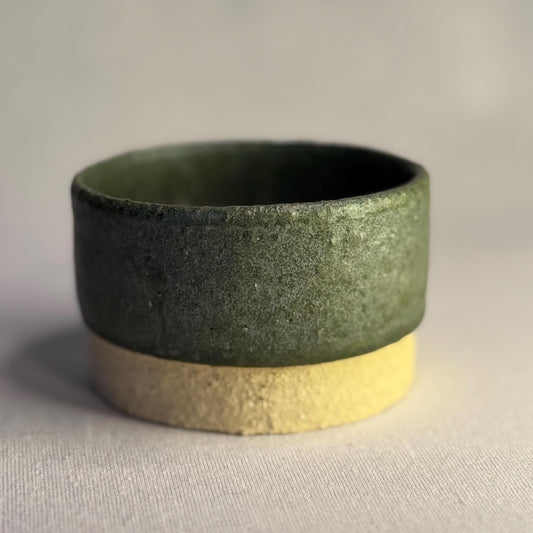 Handmade Stoneware Cup – 150ml / 5oz Small Green Ceramic Mug – Minimalist Pottery Tasting Cup