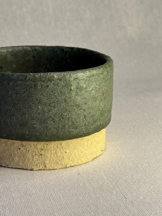 Handmade Stoneware Cup – 150ml / 5oz Small Green Ceramic Mug – Minimalist Pottery Tasting Cup