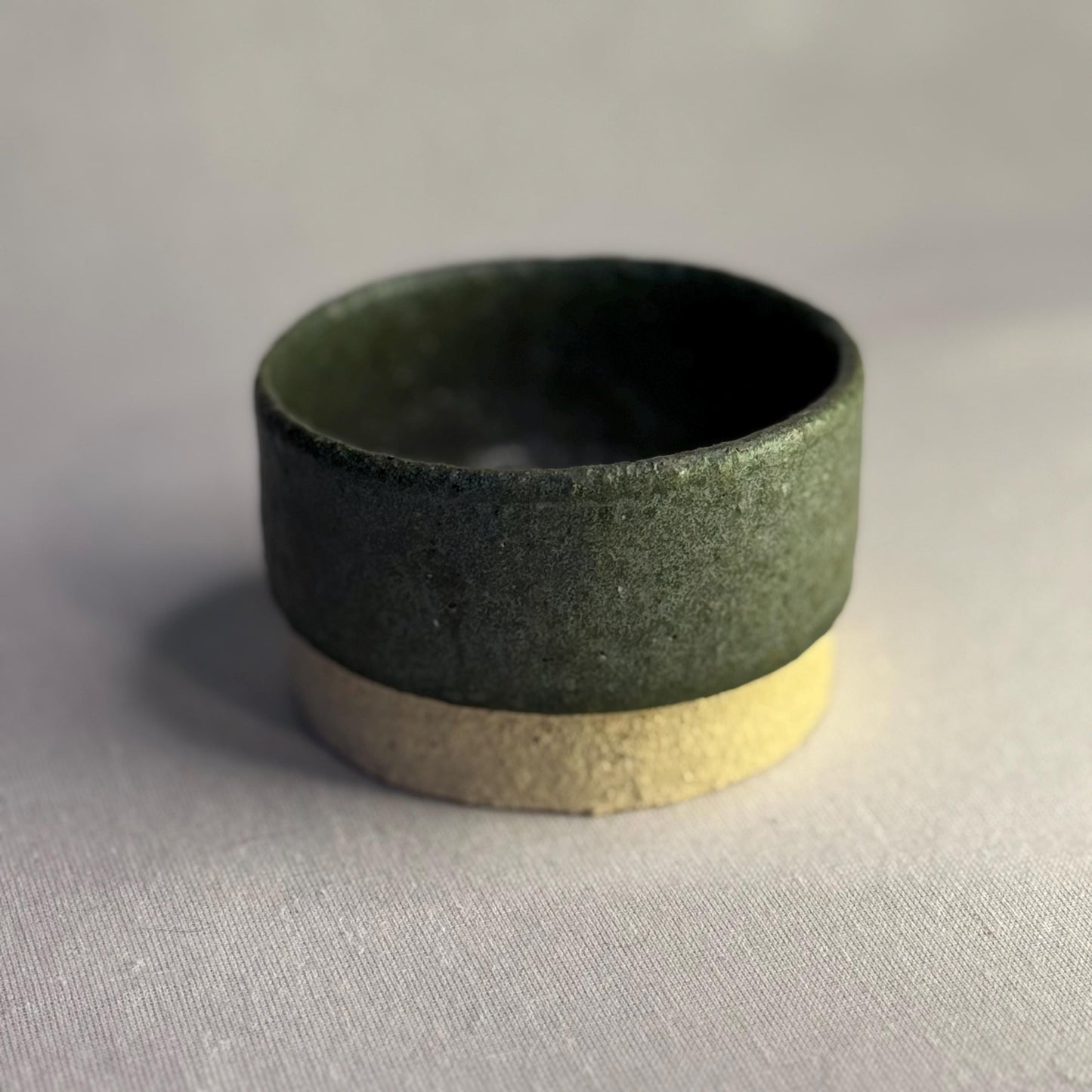 Handmade Stoneware Cup – 150ml / 5oz Small Green Ceramic Mug – Minimalist Pottery Tasting Cup