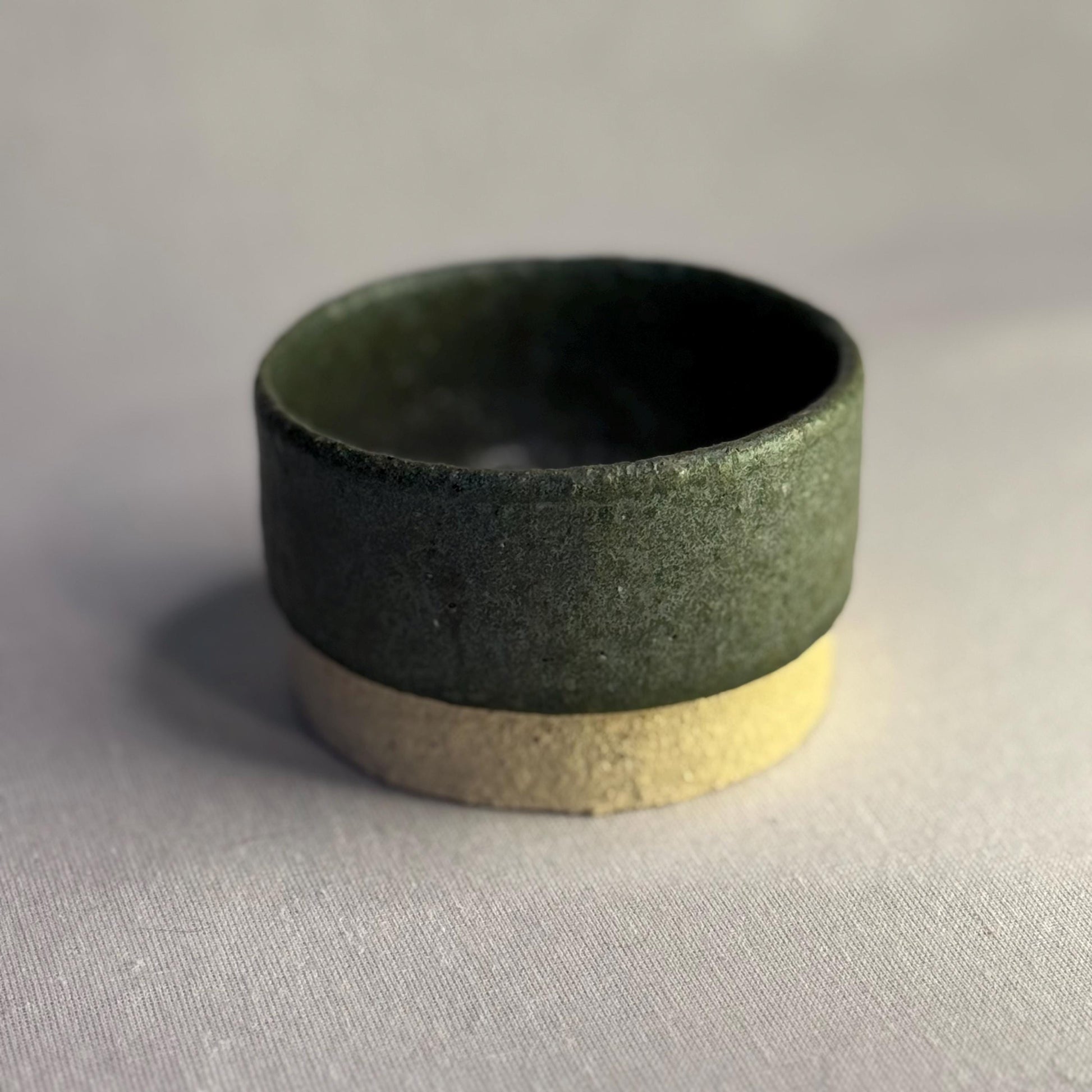 Handmade Stoneware Cup – 150ml / 5oz Small Green Ceramic Mug – Minimalist Pottery Tasting Cup
