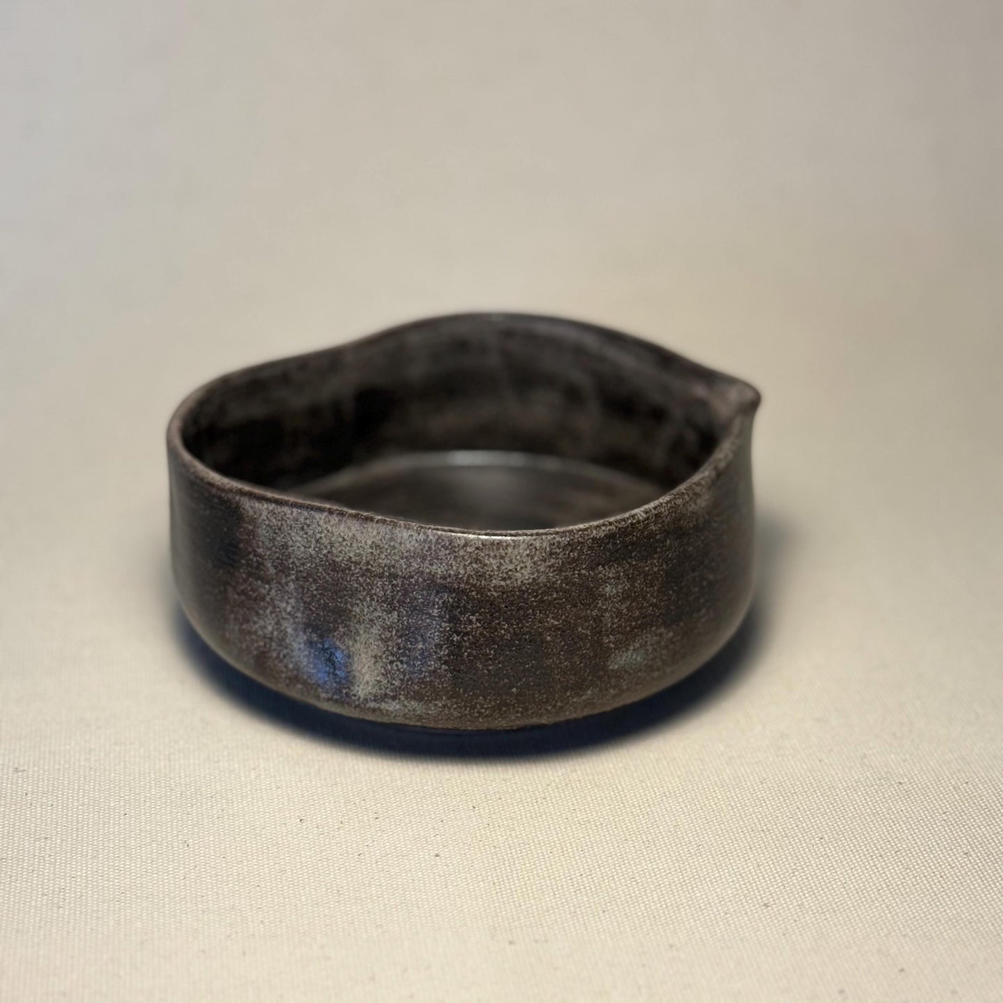 Handmade Stoneware Matcha Bowl, Dark Matte Glaze Ceramic Chawan