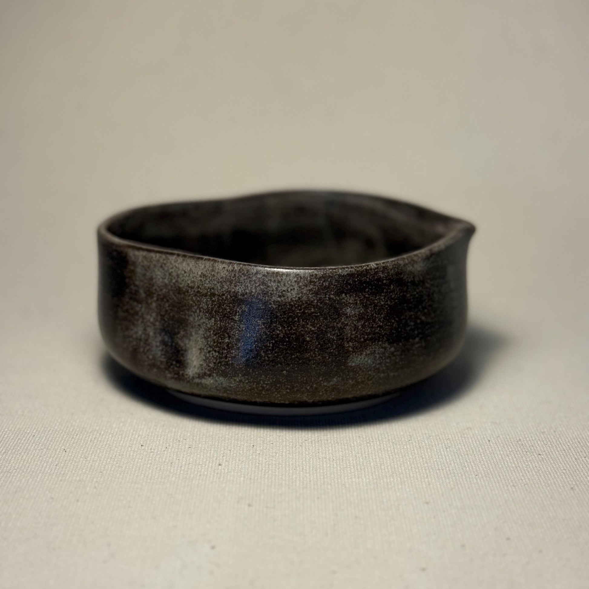 Handmade Stoneware Matcha Bowl, Dark Matte Glaze Ceramic Chawan
