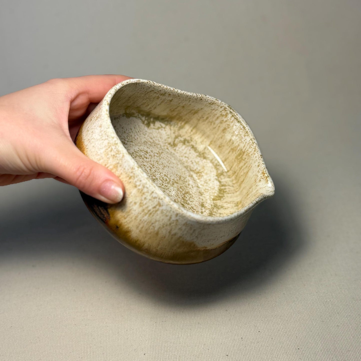 Handmade Stoneware Matcha Bowl, Earthy Glaze Ceramic Chawan