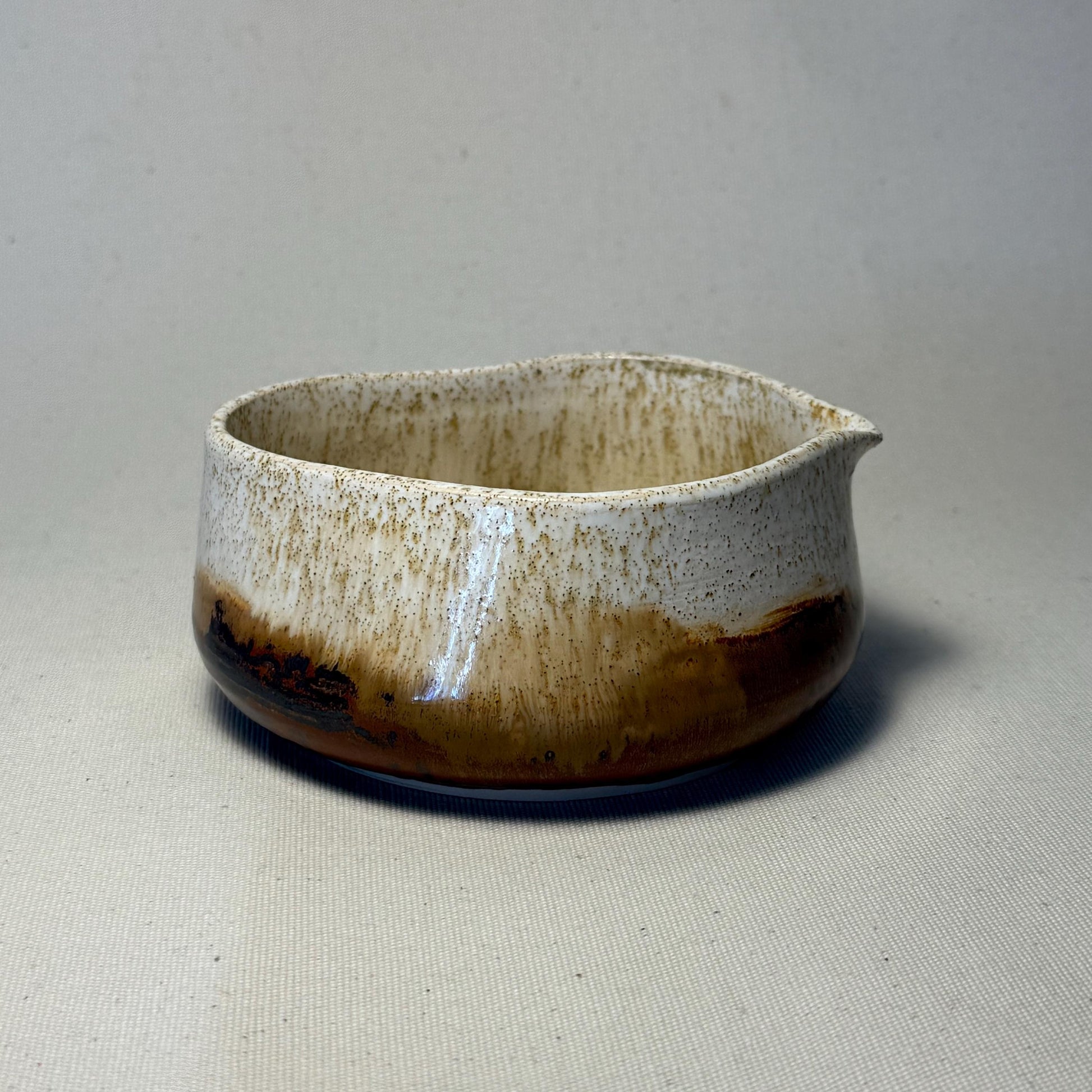 Handmade Stoneware Matcha Bowl, Earthy Glaze Ceramic Chawan