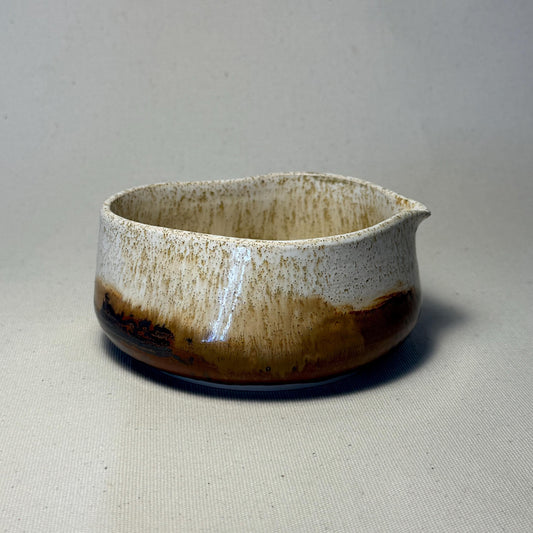 Handmade Stoneware Matcha Bowl, Earthy Glaze Ceramic Chawan