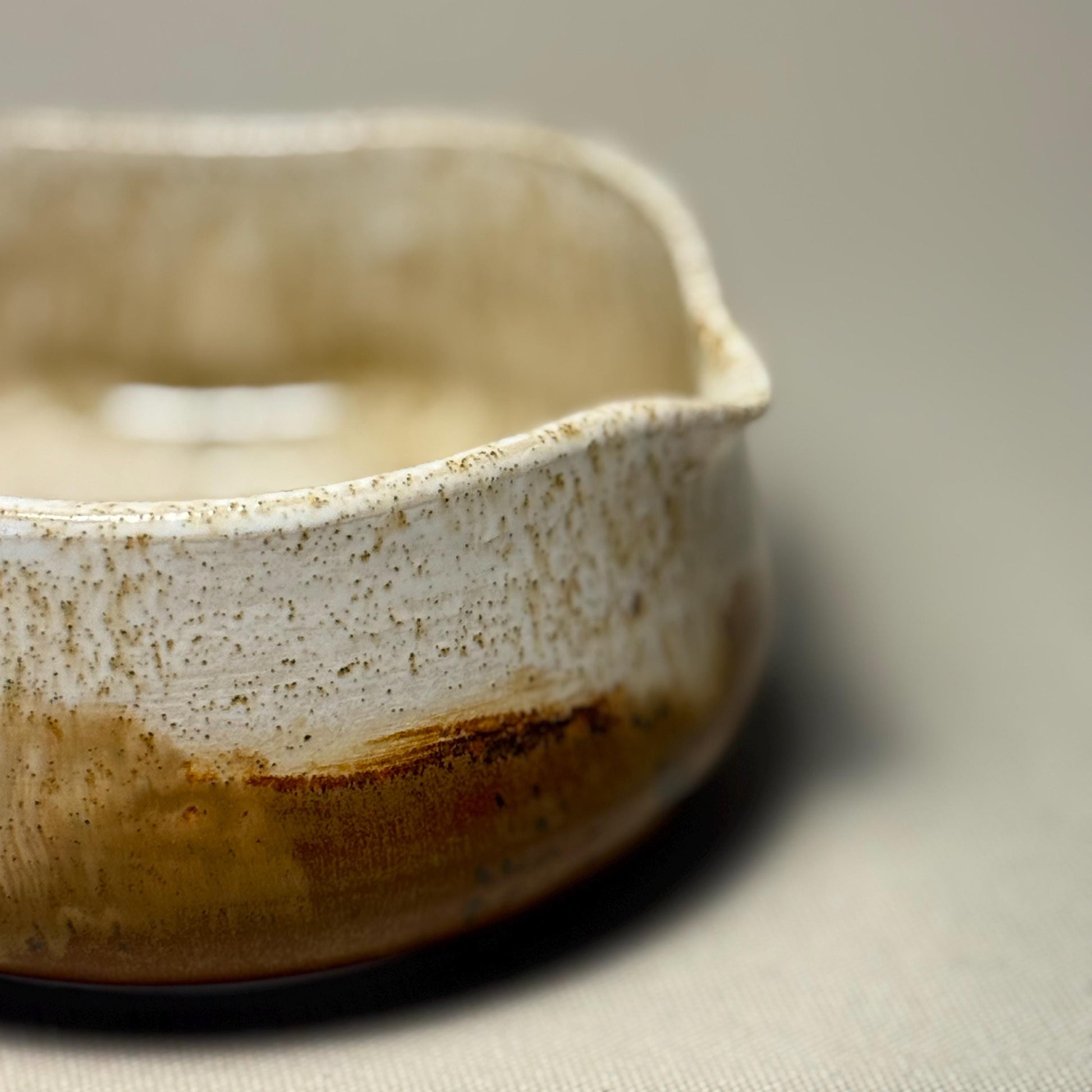Handmade Stoneware Matcha Bowl, Earthy Glaze Ceramic Chawan