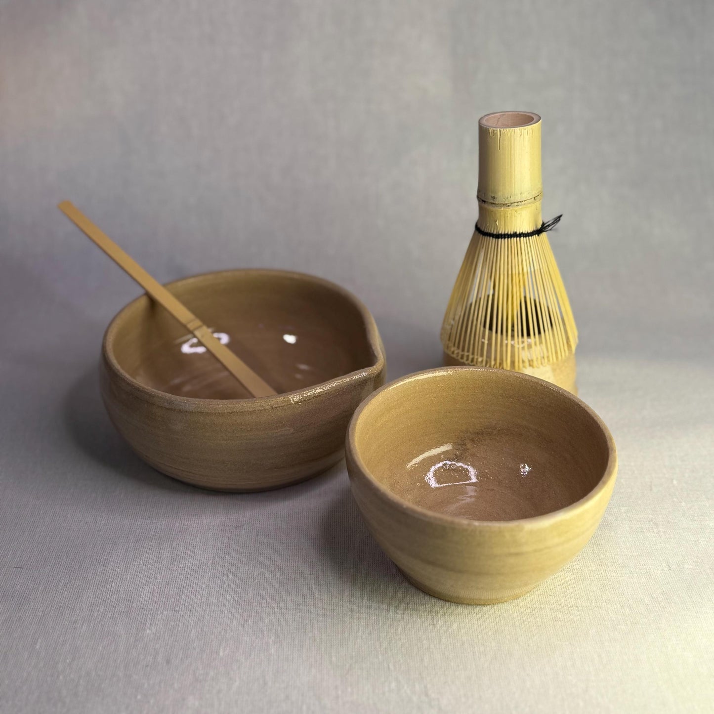 Handmade Stoneware Natural Clay Matcha Cup – Ceramic Tea Cup 200 ml