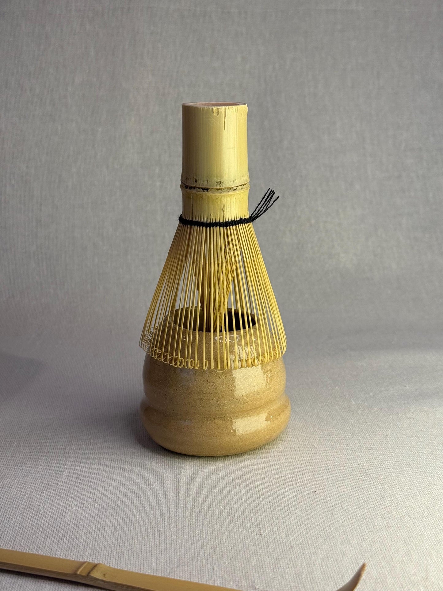 Handmade Stoneware Natural Clay Matcha Whisk Holder – Chasen Stand (Holder Only)