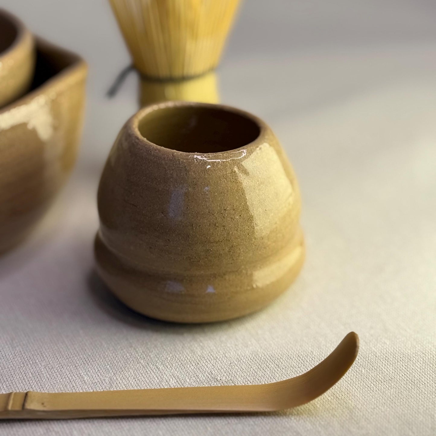 Handmade Stoneware Natural Clay Matcha Whisk Holder – Chasen Stand (Holder Only)
