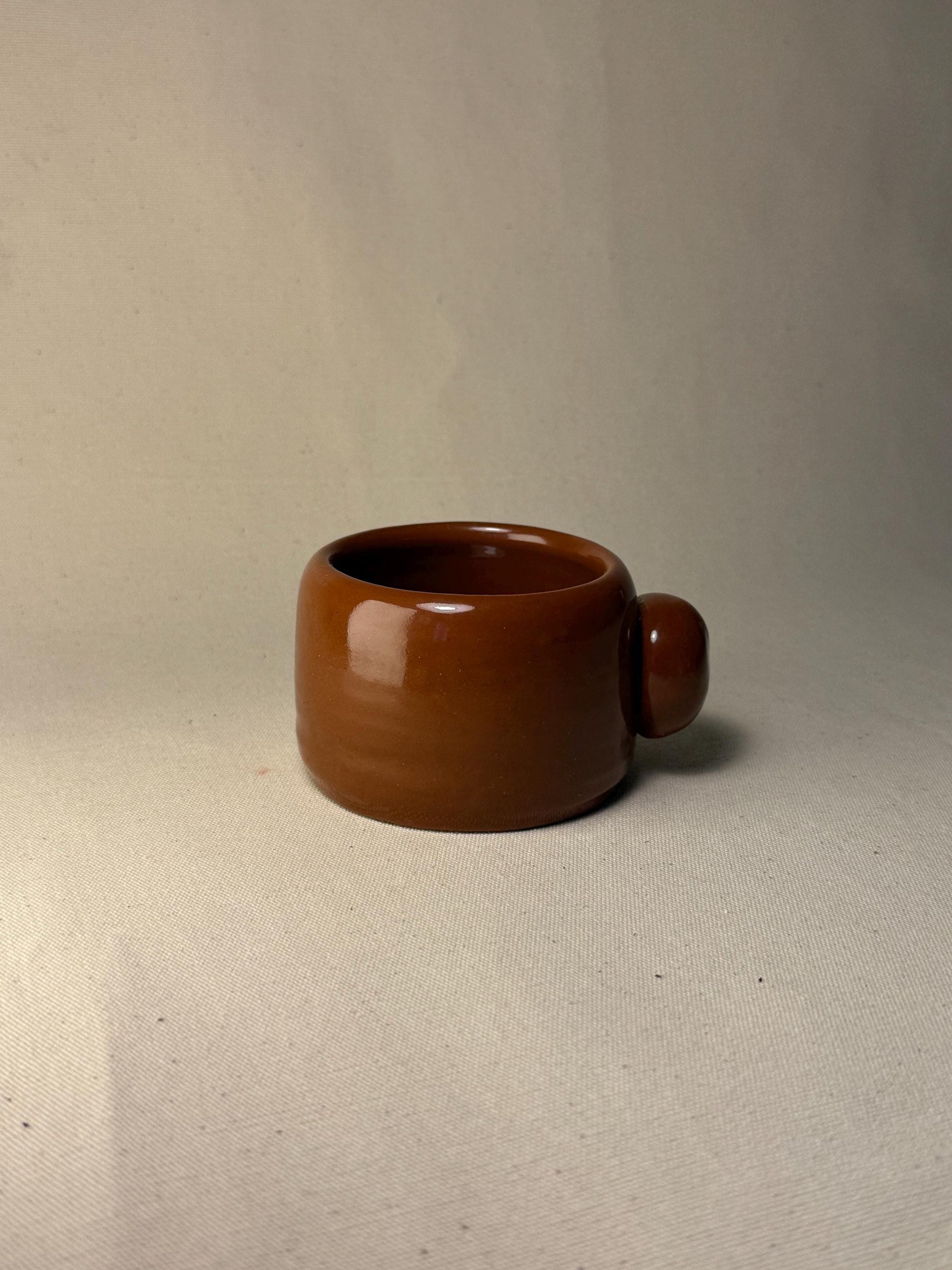 Handmade Terracotta Red Ceramic Mug: Rustic Stoneware Coffee Cup