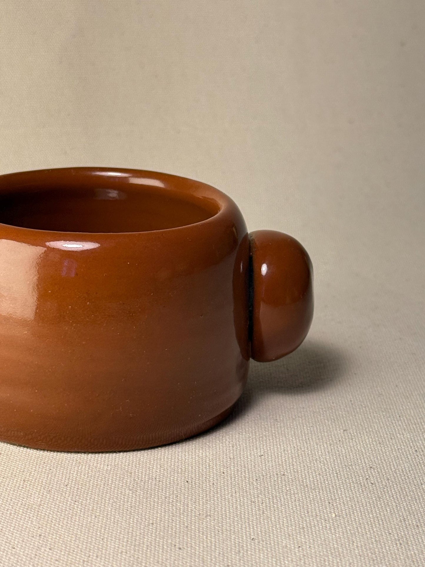 Handmade Terracotta Red Ceramic Mug: Rustic Stoneware Coffee Cup