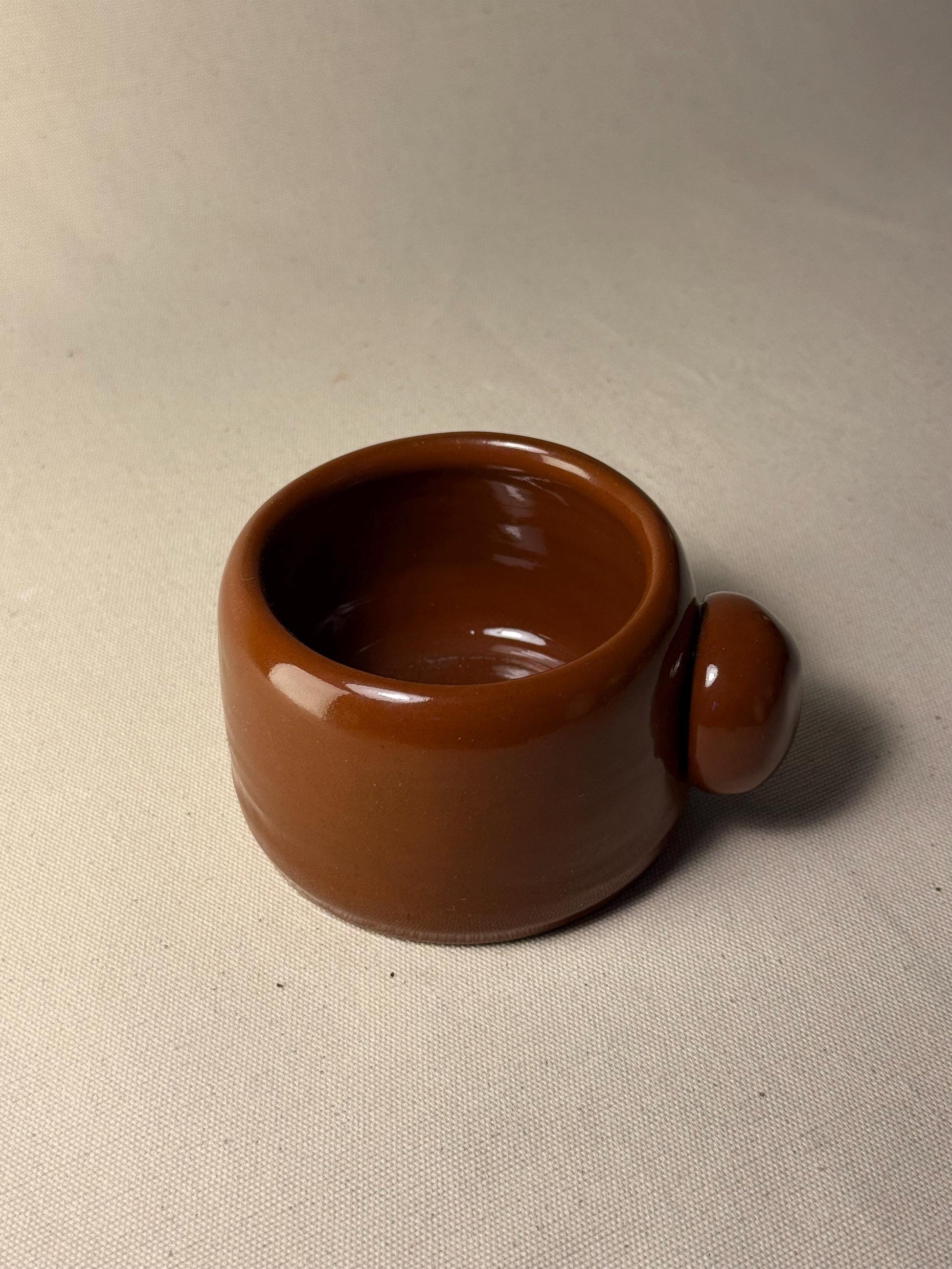 Handmade Terracotta Red Ceramic Mug: Rustic Stoneware Coffee Cup