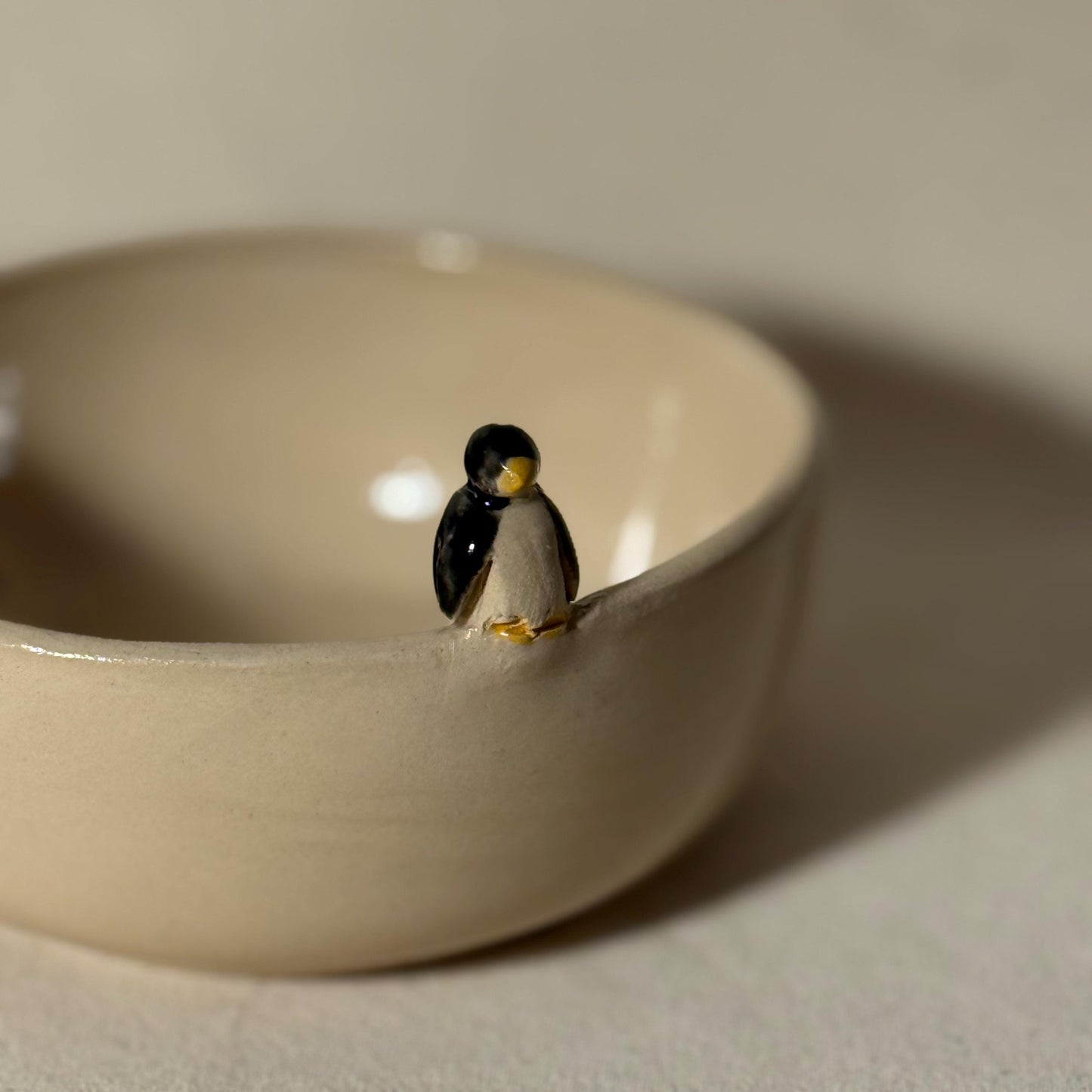 Penguin Handmade Ceramic Bowl, Stoneware Pottery
