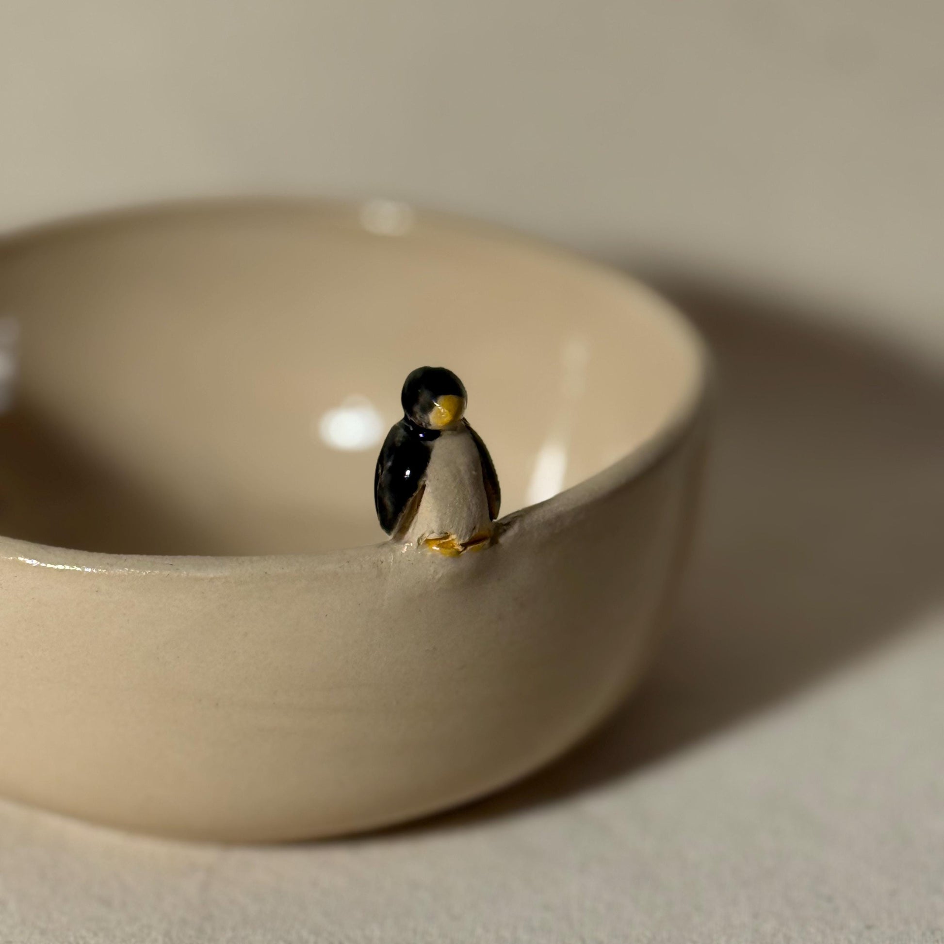 Penguin Handmade Ceramic Bowl, Stoneware Pottery
