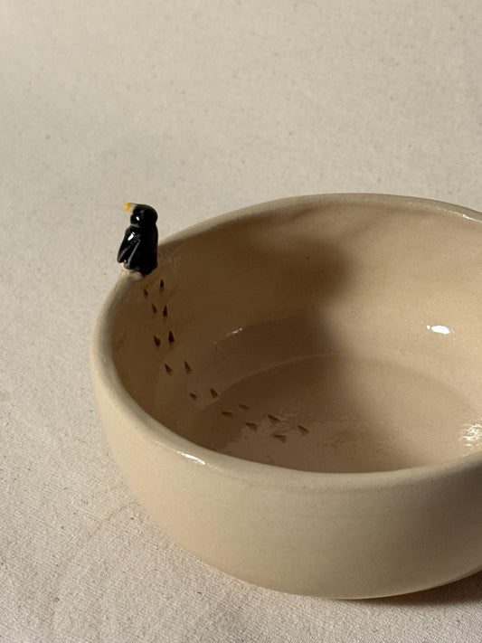 Penguin Handmade Ceramic Bowl, Stoneware Pottery