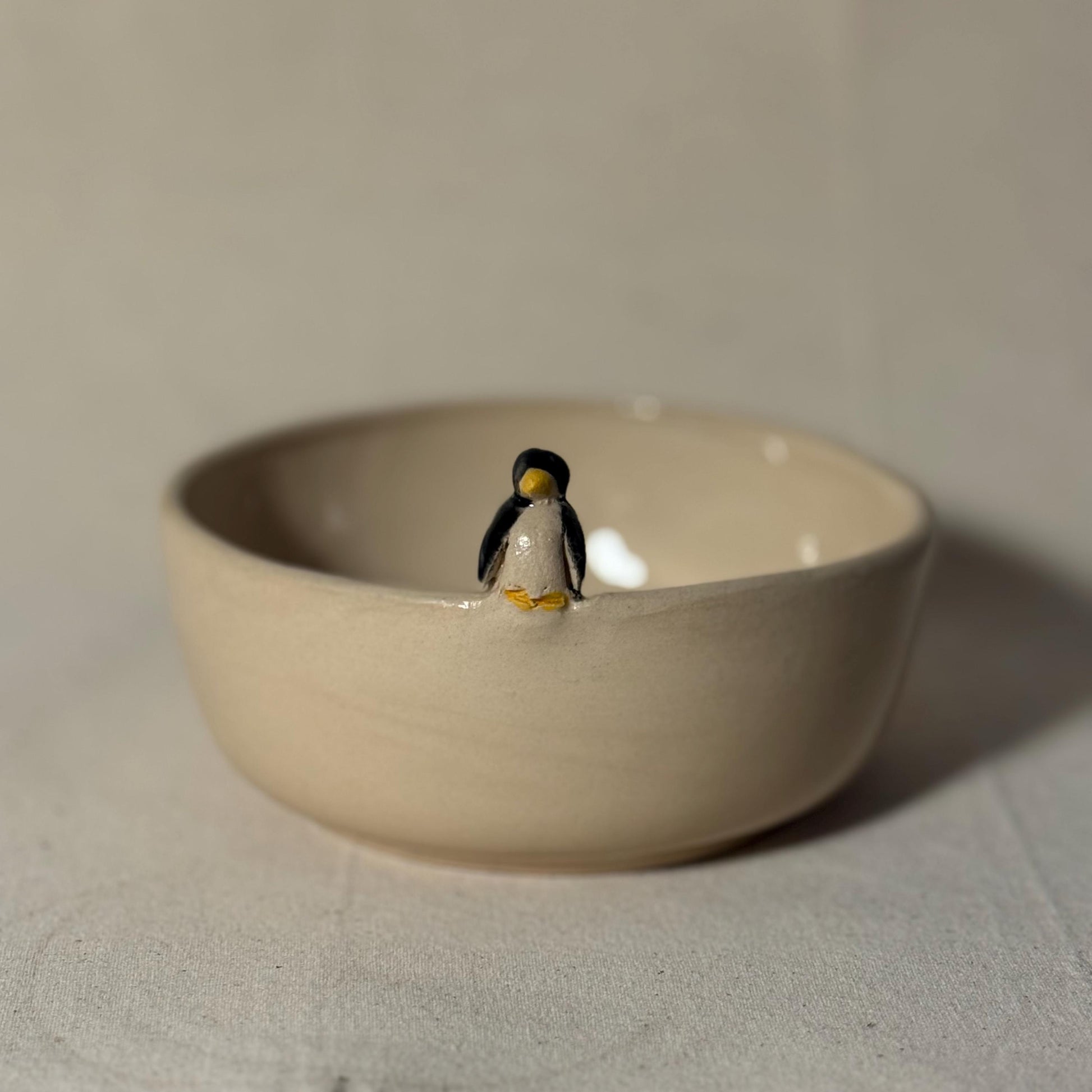 Penguin Handmade Ceramic Bowl, Stoneware Pottery