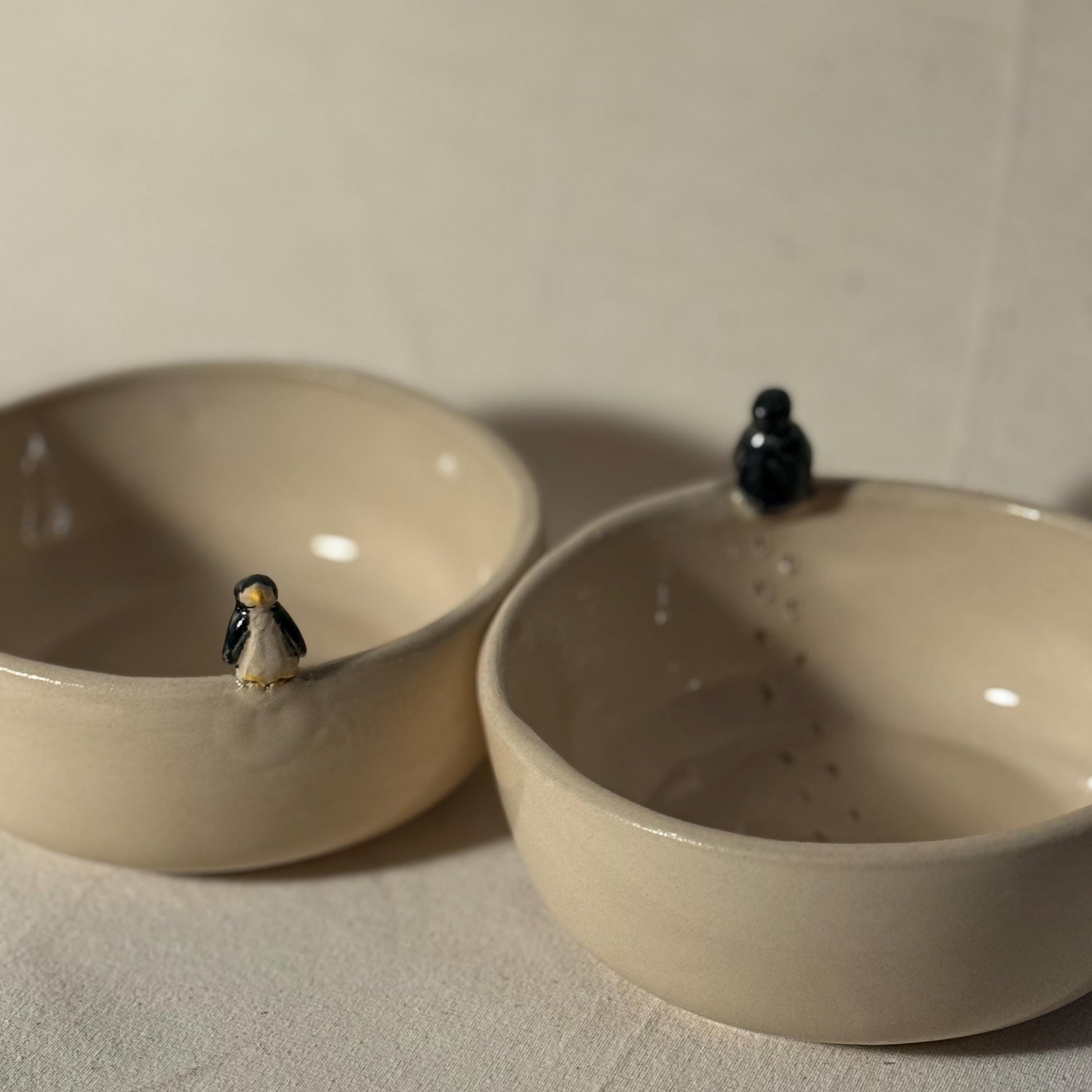 Penguin Handmade Ceramic Bowl, Stoneware Pottery